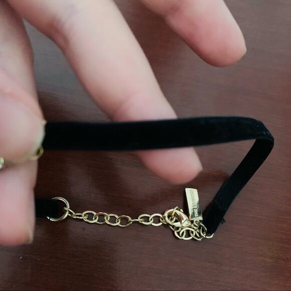 The Limited Women’s Black Velvet Gold Chain Tassel Choker Necklace - Picture 4 of 4